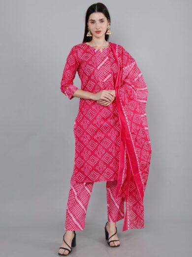 Women's Pure Cotton Printed Suit Set with Dupatta | Soft, Breathable & Comfortable | Stylish Daily Wear